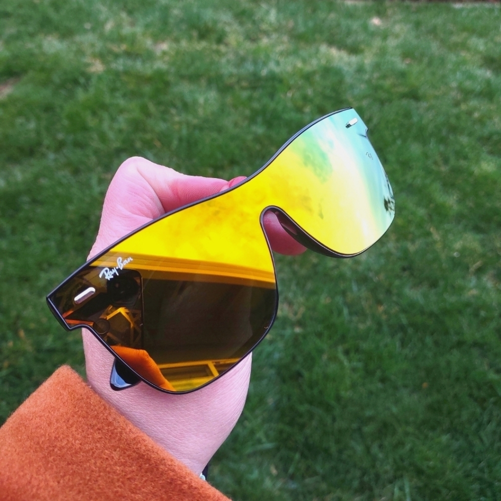 Rayban Blaze Wayfarer Mirrored Yellow and Black Sunglasses